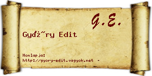 Győry Edit névjegykártya